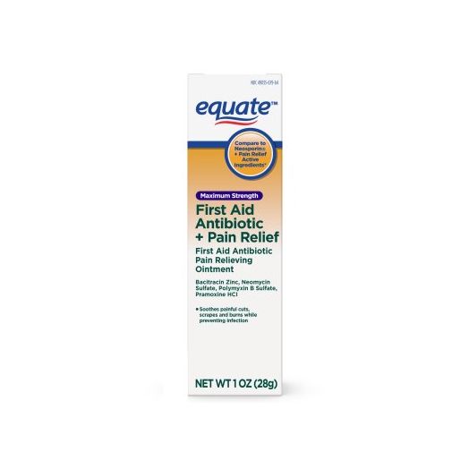 Equate Maximum Strength First Aid Antibiotic & Pain Relief Ointment, 1 Oz