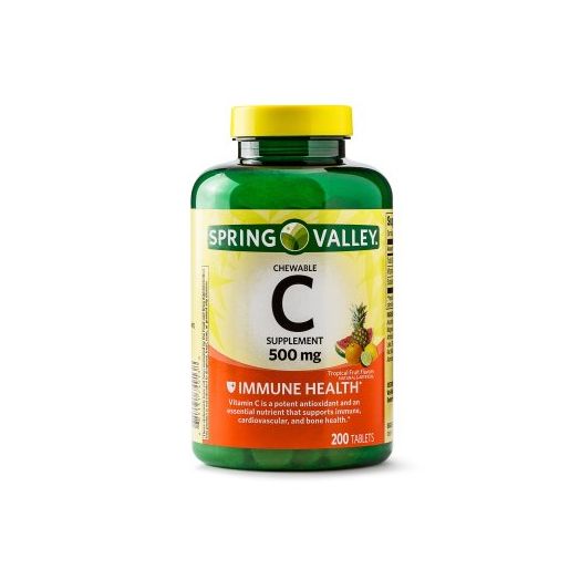 Spring Valley Vitamin C Chewable Fruit Tablets, 500 mg, 200 Ct