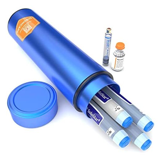 DISONCARE 60H 4 Insulin Pens Cooler Travel Case Medicine Cooler Bag Medication Travel Cooler TSA Approved Diabetic Cooler Case with QR Medical Alert Tag Saving Important Info