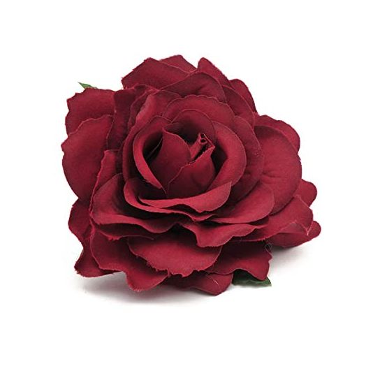 HOLY KT Handmade Bride Women Rose Flower Wreath Dark Red Velvet Rose Hair Flower Clip and Pin Rose Flower Hair