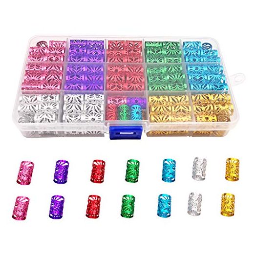 Messen 170 Pieces Dreadlocks Beads Multicolor Aluminum Dread Locks Metal Cuffs Hair Decoration Braiding Hair Jewelry (Not Break Easily)