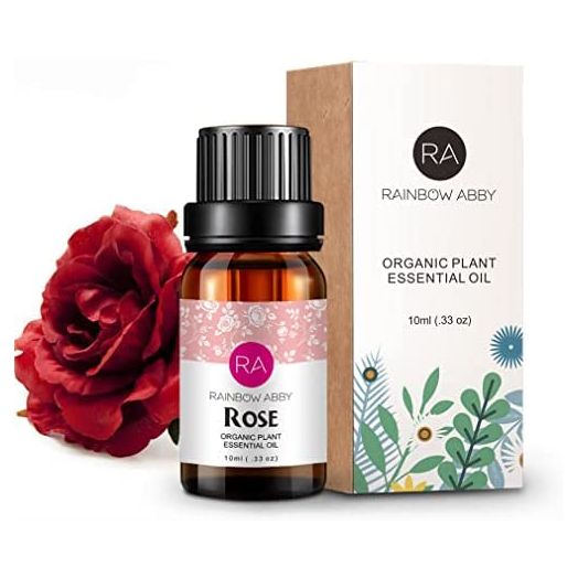 Rose Essential Oil 100% Pure Organic Therapeutic Grade Rose Oil for Diffuser, Sleep, Perfume, Massage, Skin Care, Aromatherapy, Bath - 10ML