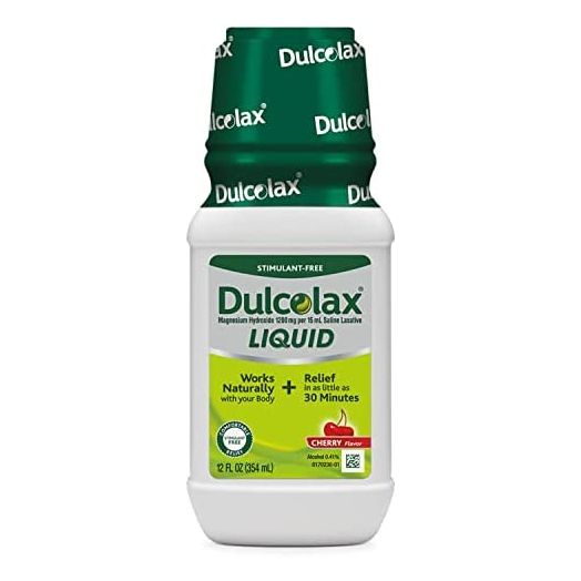 Dulcolax Liquid Laxative, Stimulant Free Laxative for Comfortable Relief, Cherry Flavor, 12 oz.