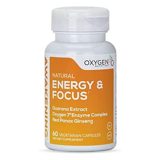 Awakening Natural Energy & Focus Nootropic Supplement with Panax Ginseng, Guarana Extract & Chromium Picolinate | Brain Supplement for Focus, Energy, Mood & Clarity | Gluten Free, Vegetarian - 60 Caps