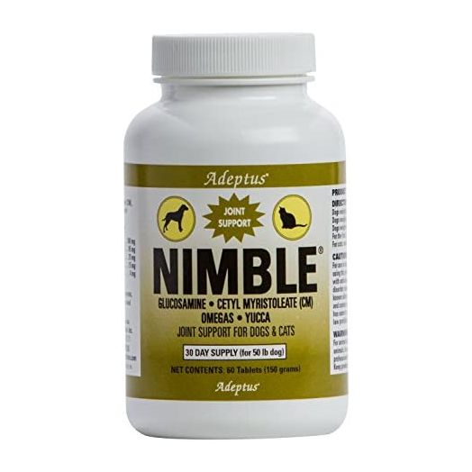 Adeptus Nutrition 60 Tablets Nimble Pet, 3.5 x 3.5 x 4.75