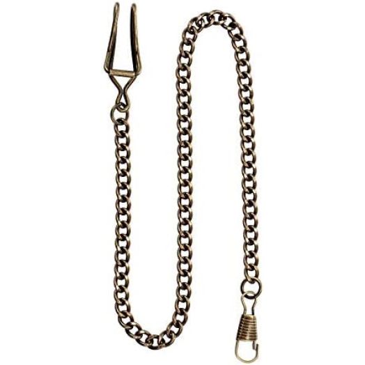 TREEWETO Pocket Watch Vest Chain 14.7 inch (37.5 cm) Bronze