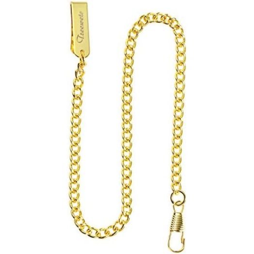 TREEWETO Pocket Watch Vest Chain 14.7 inch (37.5 cm) Gold