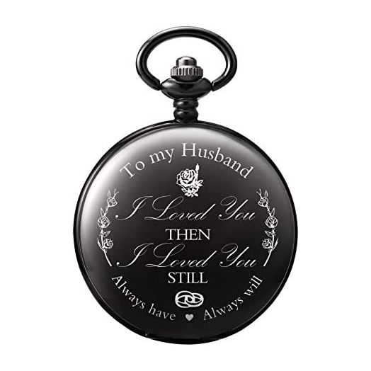 Treeweto Pocket Watch Valentines for Husband for Men Engraved Pocket Watches