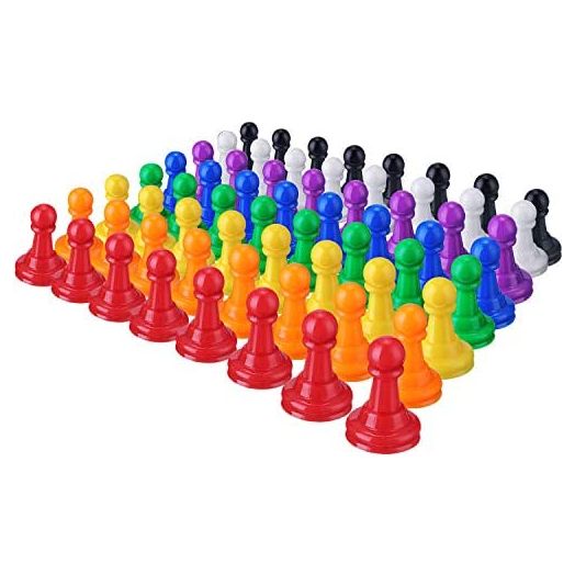 Zonon 64 Pieces Multicolor Plastic Pawns Pieces Board Games Pieces