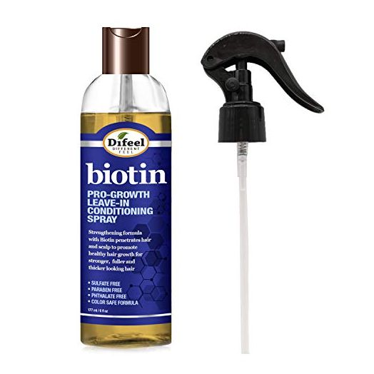 Difeel Pro-Growth Biotin Leave in Conditioning Treatment 6 oz. with Spray Cap & Dispensing Cap