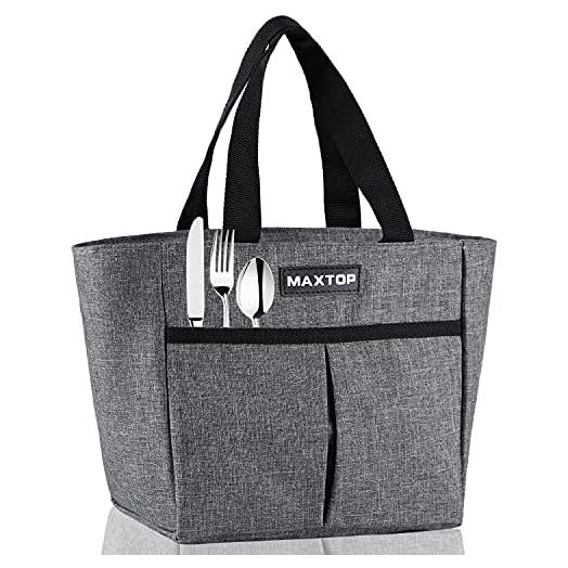 MAXTOP Lunch Bags for Women,Insulated Thermal Lunch Tote Bag,Lunch Box with Front Pocket for Office Work Picnic Shopping