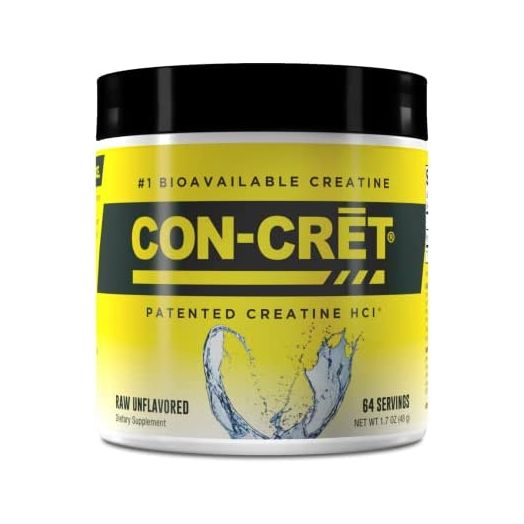 CON-CRET Patented Creatine HCl Unflavored Powder, Stimulant-Free Workout Supplement for Energy