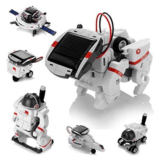 Solar Robot Toys 6 in 1 STEM Learning Kits Educational Space Moon Exploration Fleet Building Experiment Toys DIY Solar Power Science Gift for Kids Aged 8-12