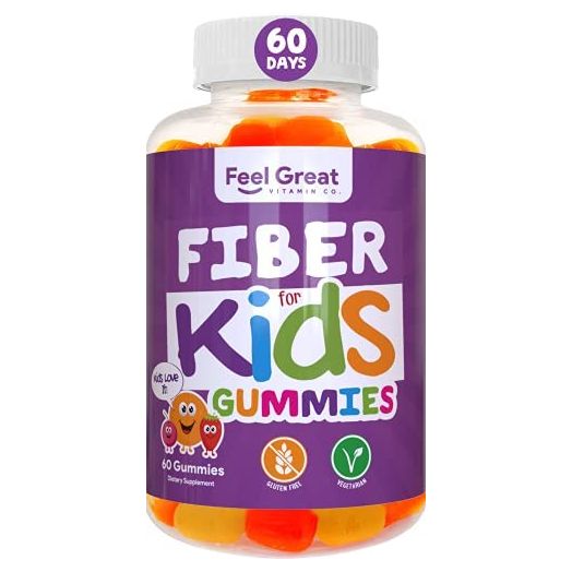 Fiber Gummies for Kids by Feel Great Vitamin Co. | Kids Constipation Relief | Prebiotic Fiber Supports Improved Digestive Health* | Kids Fiber Gummies for Constipation | Plant-Based &Vegan