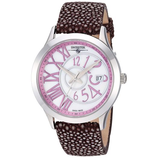Women's Automatic Watch with Genuine Stingray Leather Strap