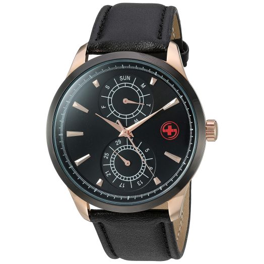 Red Men's Watch with Genuine Man Made Vegan Strap