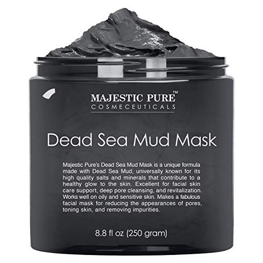Majestic Pure Dead Sea Mud Mask for Face and Body - Natural Skin Care for Women and Men - Best Facial Cleansing Clay for Blackhead, Whitehead, Acne and Pores - 8.8 fl. Oz