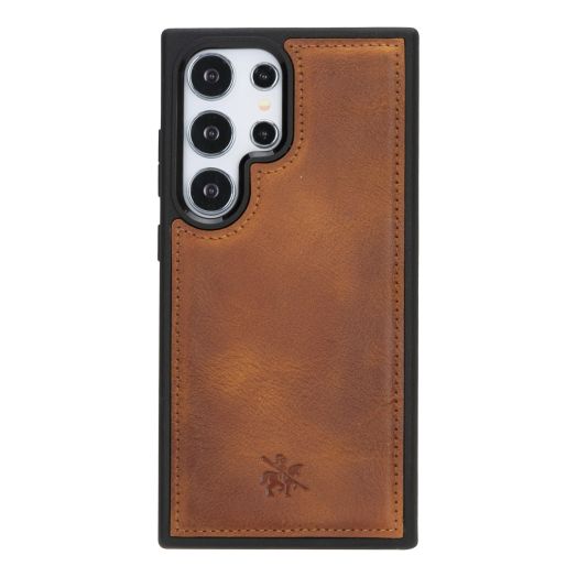 Venito Lucca Flex Leather Case Compatible with Samsung Galaxy S24 Ultra (6.8 inches) Case – Extra Secure with Padded Back Cover (Antique Brown)