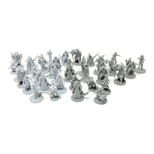 40 Fantasy Tabletop Miniatures for Dungeons and Dragons Miniatures. 28MM Scaled 10 Unique Designs