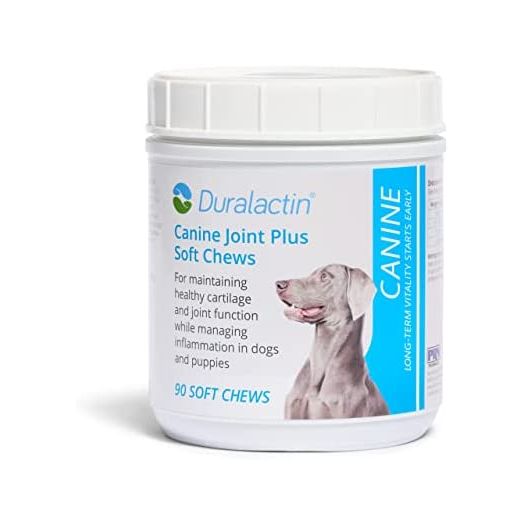 PRN Pharmacal Duralactin Canine Joint Plus - Joint Health Supplement for Dogs & Puppies to Support Healthy Cartilage Levels & Joint Function while Helping Manage Inflammation - 90 Soft Chews