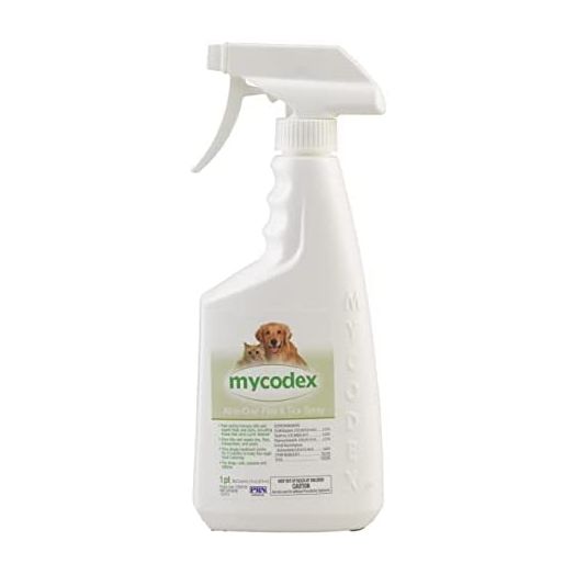 PRN Pharmacal Mycodex All-in-One Flea and Tick Spray for Parasites of Dogs and Cats - Controls Fleas, Ticks, Lice, Mosquitoes, Gnats, Flies, and Flea Larvae - 16 Oz