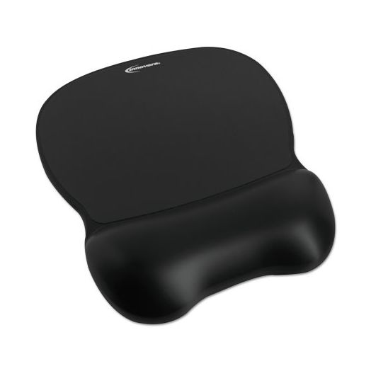 Innovera Gel Mouse Pad w/Wrist Rest, Nonskid Base, 8-1/4 x 9-5/8, Black