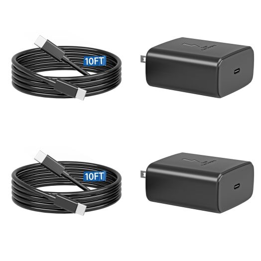 45W Samsung Super Fast Charger Type C 3.0 [2 Pack] with 10FT Type C Charging Cable Cord-45W USB-C Charger PPS Wall Charging Block for Samsung Galaxy S23 Ultra/S23/S23+/S24/S24+/S24Ultra/S22+/S22 Ultra