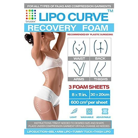 Bruizex LIPO FOAM: Liposuction recovery soft pads I post surgery sheets I (3 Pack)