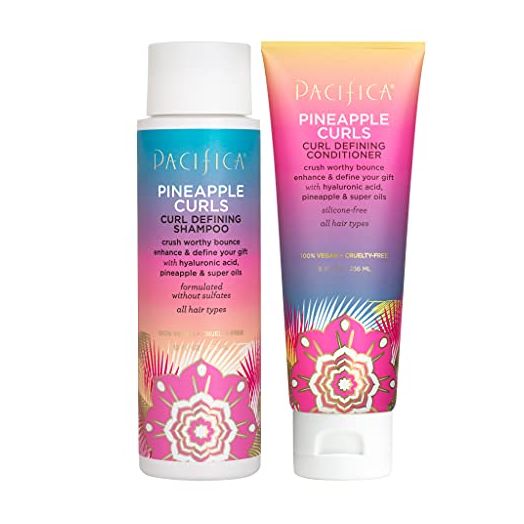 Pacifica Beauty Pineapple Curls Defining Shampoo + Pineapple Curls Defining Conditioner, Hyaluronic Acid