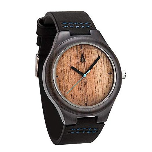 Treehut Wooden Watches for Men, Japanese Miyota Movement, Stylish Exotic Wrist Watch with Adjustable Stainless Steel Buckle, Leather Straps, Watch Made Real Bamboo Wood, Relojes para Hombre