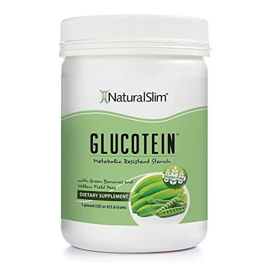 NaturalSlim GLUCOTEIN “Resistant Starch” w/ Green Banana & Field Peas - Promotes Digestive Health & Metabolism - Non GMO Natural Fiber Powder Gluten & Grain Free 1 LB Vegan Flour Mix