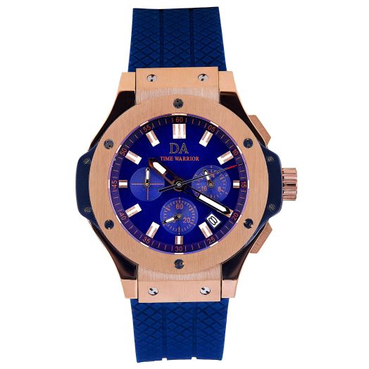 DA Luxury Men's Quartz Watch Elegant Watches Men, Rose Gold Watch for Men Rubber Strap Analog Wrist Watches for Men Patek Style (Stainless Steel)