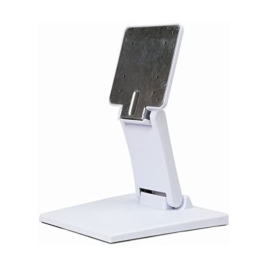 Single Adjustable LCD Monitor Stand Mount Folding VESA Monitor Desk Stand with VESA Hole 75x75mm 100x100mm (White)
