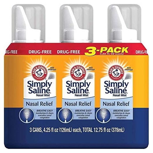 Simply Saline Adult Nasal Mist, Original, Pack of 3, 4.25 Oz Each