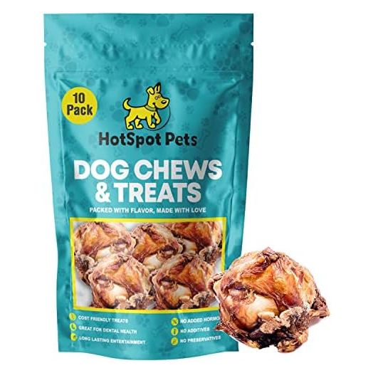 hotspot pets All Natural Beef Knee Caps for Dogs, Dog Bones, Single Ingredient Dog Chews for Aggressive Chewers - Long Lasting Rawhide Alternative Meat Bones