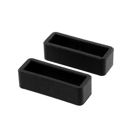 2 Pieces 26mm Rubber Watch Band Strap Keeper Fastner Ring Loops Black Replacement Ring Resin Silicone Holder Retainer