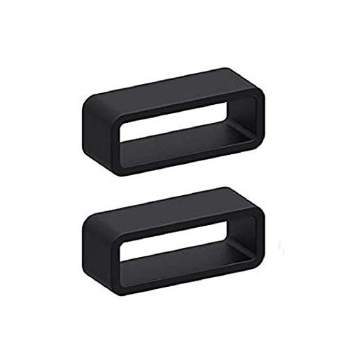 2X Size 18mm Black Rubber Silicone Leather Rubber Replacement Watch Band Strap Loops Keeper Hoop Buckle ratainer