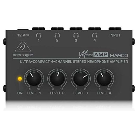 Behringer MICROAMP HA400 Ultra-Compact 4 Channel Stereo Headphone Amplifier