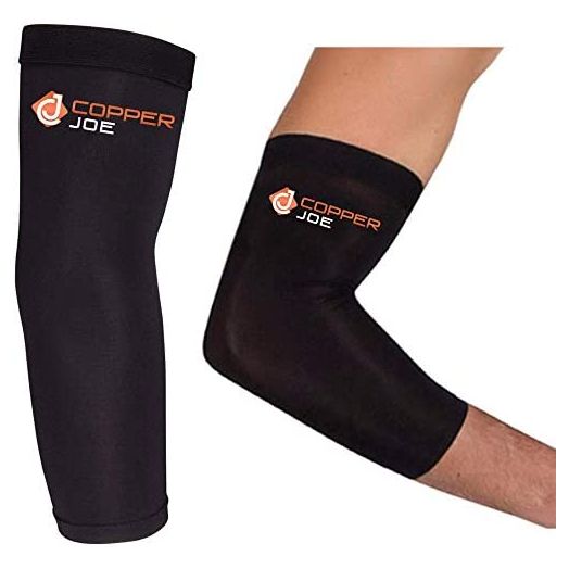 Copper Joe, Recovery Elbow Compression Sleeve, Golfers or Tennis Elbow and Tendonitis. Elbow Support (2 Pack)