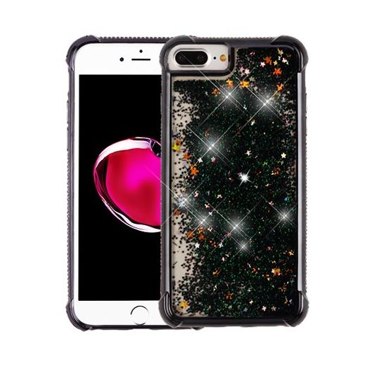 MUNDAZE Black Motion Glitter Chrome Case For Apple iphone 6 Plus/6s Plus Phone