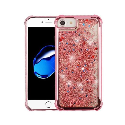 MUNDAZE Rose Gold Motion Glitter Chrome Case For Apple iPhone 7 8 Phone