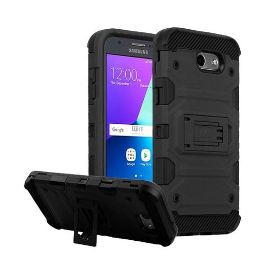MUNDAZE Black Defense Double Layered Case For Samsung Galaxy J3 EMERGE Phone