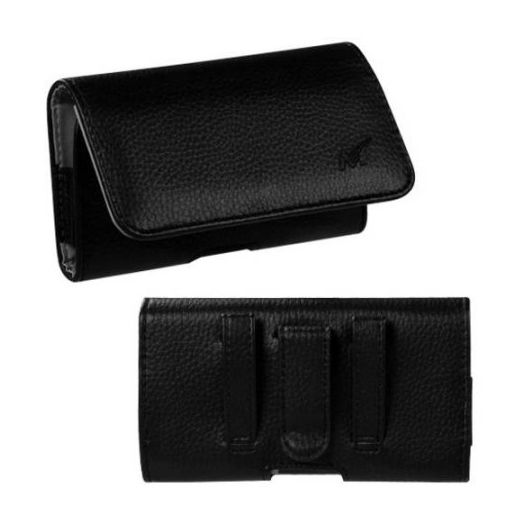 MUNDAZE Black Leather Belt Clip Pouch Carrying Case for Samsung Galaxy Note 8