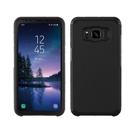Black Slim Double Layered Case For Samsung Galaxy S8 ACTIVE Phone