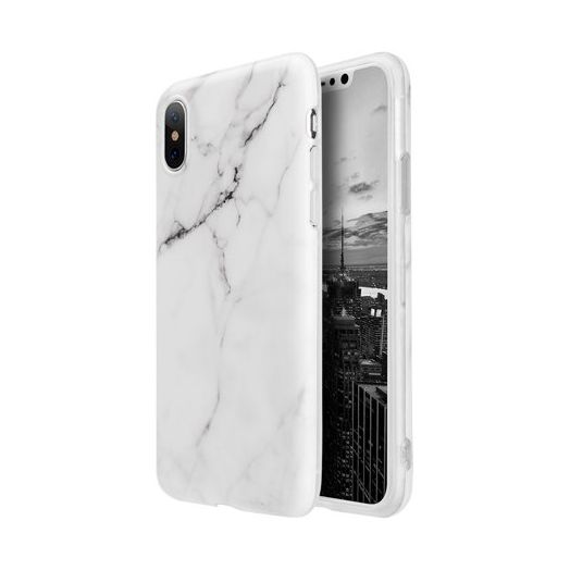 MUNDAZE Classic White Marble Design TPU Case For Apple iPhone X Phone