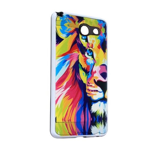 Colorful Lion Brushed Armor Anti-Shock Case For Samsung Galaxy J7 Perx / J7 Prime / Sky Pro Phone