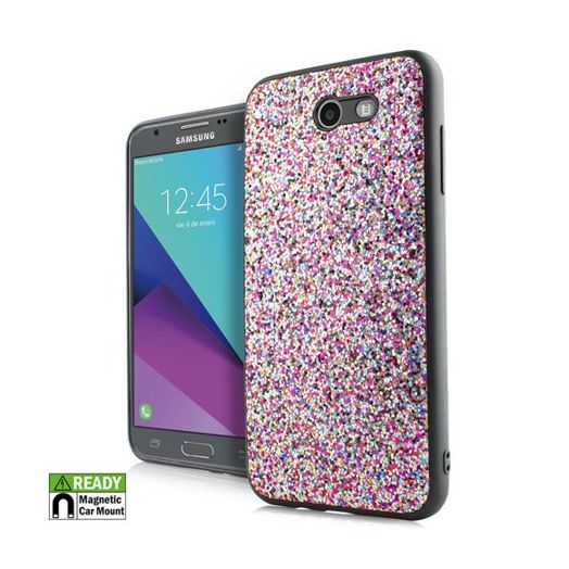 Rainbow Confetti Chunky Glitter Magnetic Ready Case For Samsung Galaxy J3 Emerge Luna Pro Sol 2 J3 Prime