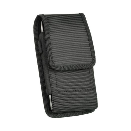 MUNDAZE Black Vertical Canvas Belt Clip Pouch Carrying Case for Apple iPhone 6 Plus/6s Plus / iPhone 7 PLUS / iPhone 8 PLUS