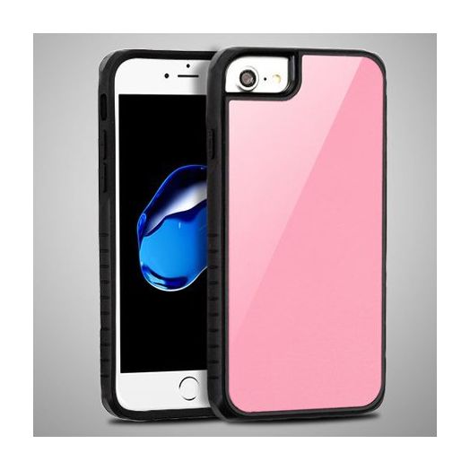 Rose Pink Tempered Glass Duo Phone Case For Apple iPhone 8 PLUS / iPhone 7 PLUS Phone