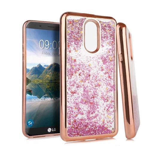 MUNDAZE Rose Gold Motion Glitter Chrome Case For LG Stylo 4 Phone